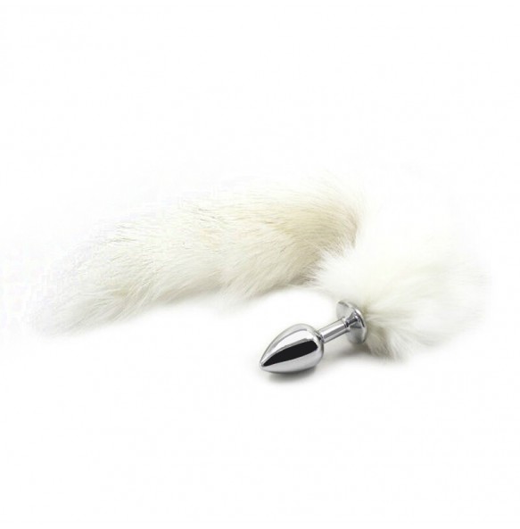 MizzZee - SM Blue Fox Metal Tail Anal Plug (White Fox)